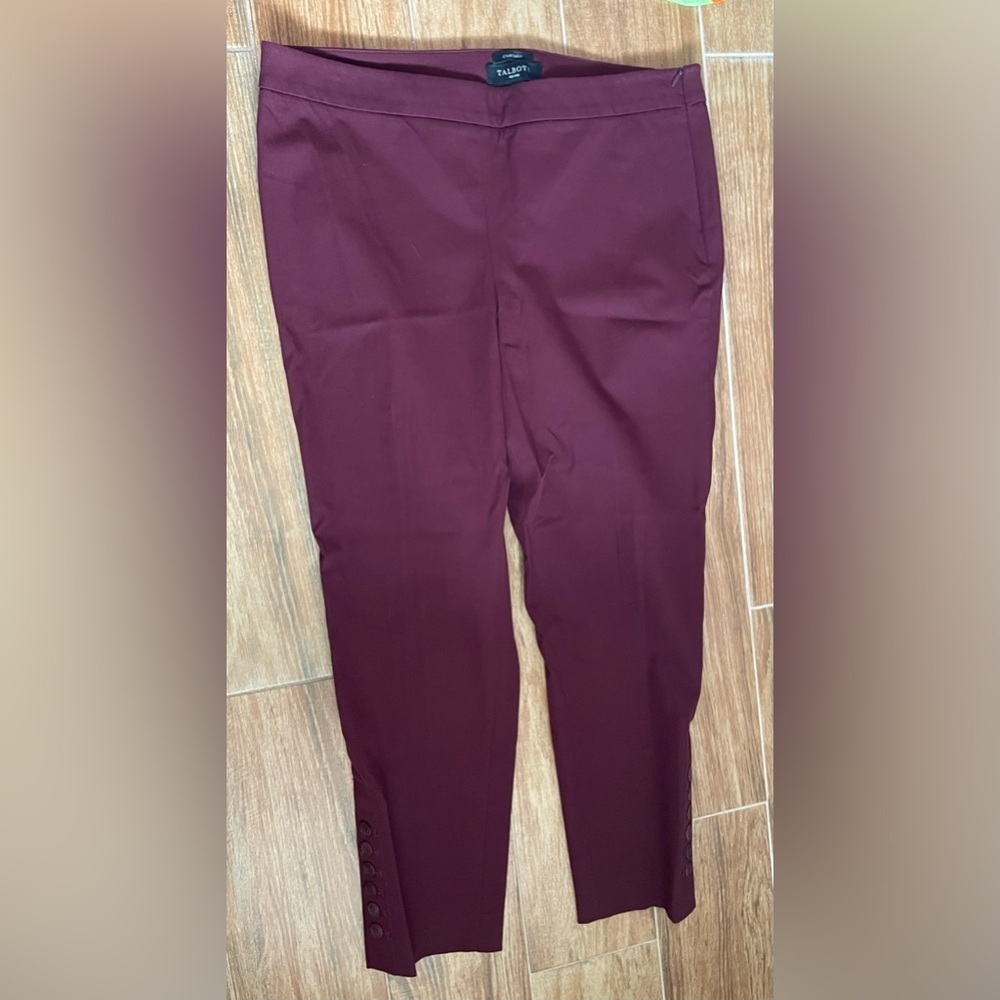 Talbots Chatham button hem ankle pants - Picture 3 of 9